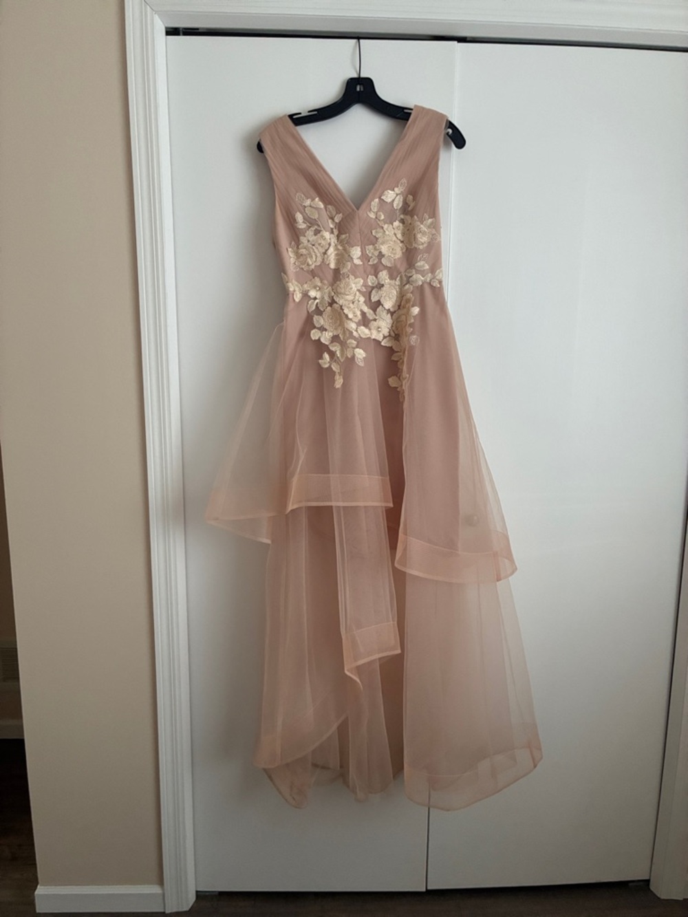 BCBGMaxAzria Light Blush Pink asymmetrical elegant dress